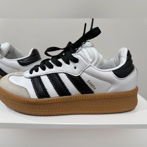 adidas Samba Platform Sneakers - White, Black, Gum